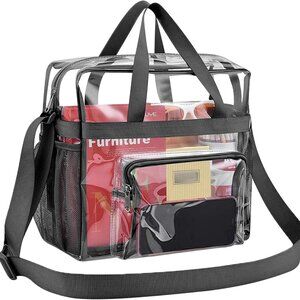 Clear Tote Bag Stadium Approved Waterproof PVC Crossbody Large Organizing
